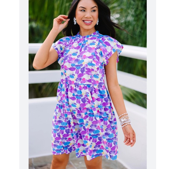 entro Dresses & Skirts - Entro Work It All Out Purple Dot Dress